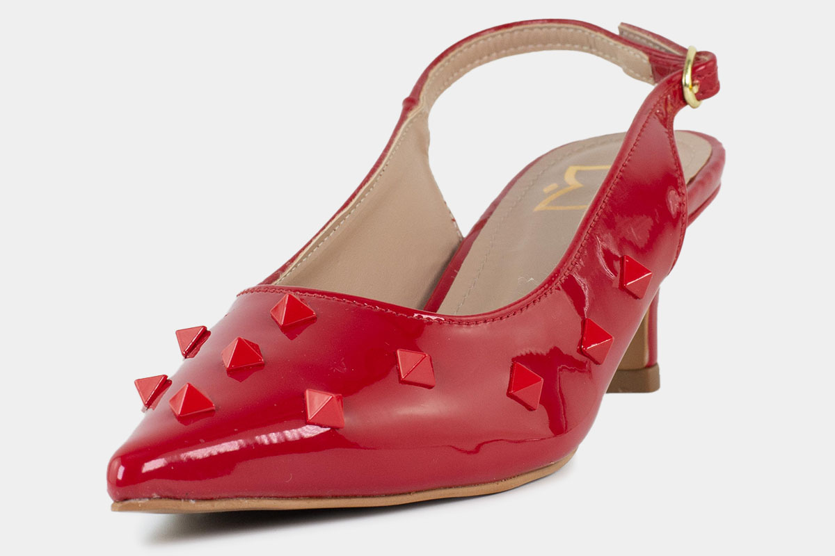 scarpin slingback bad kitty - Vermelho