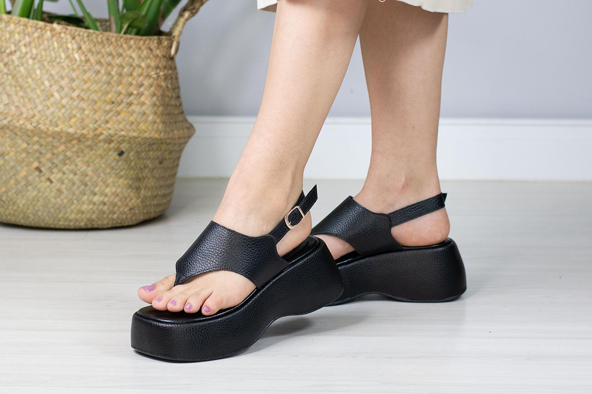 anabela flatform - Preto