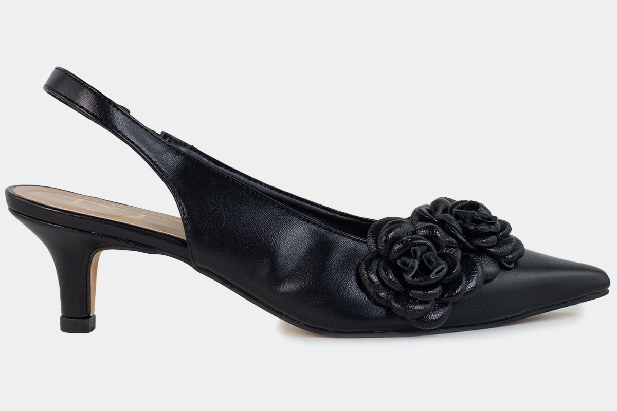 scarpin flora - Preto